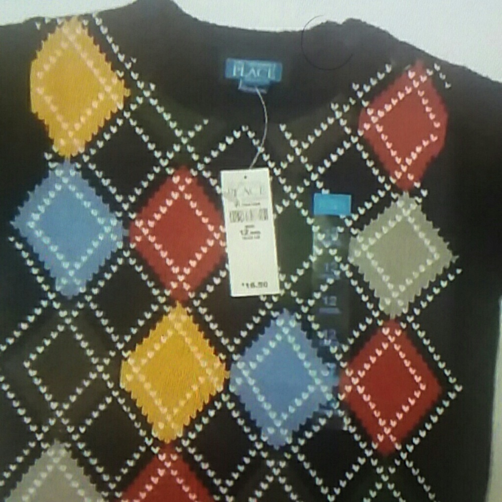 Boys Geometric Pullover Crew Neck Sweater